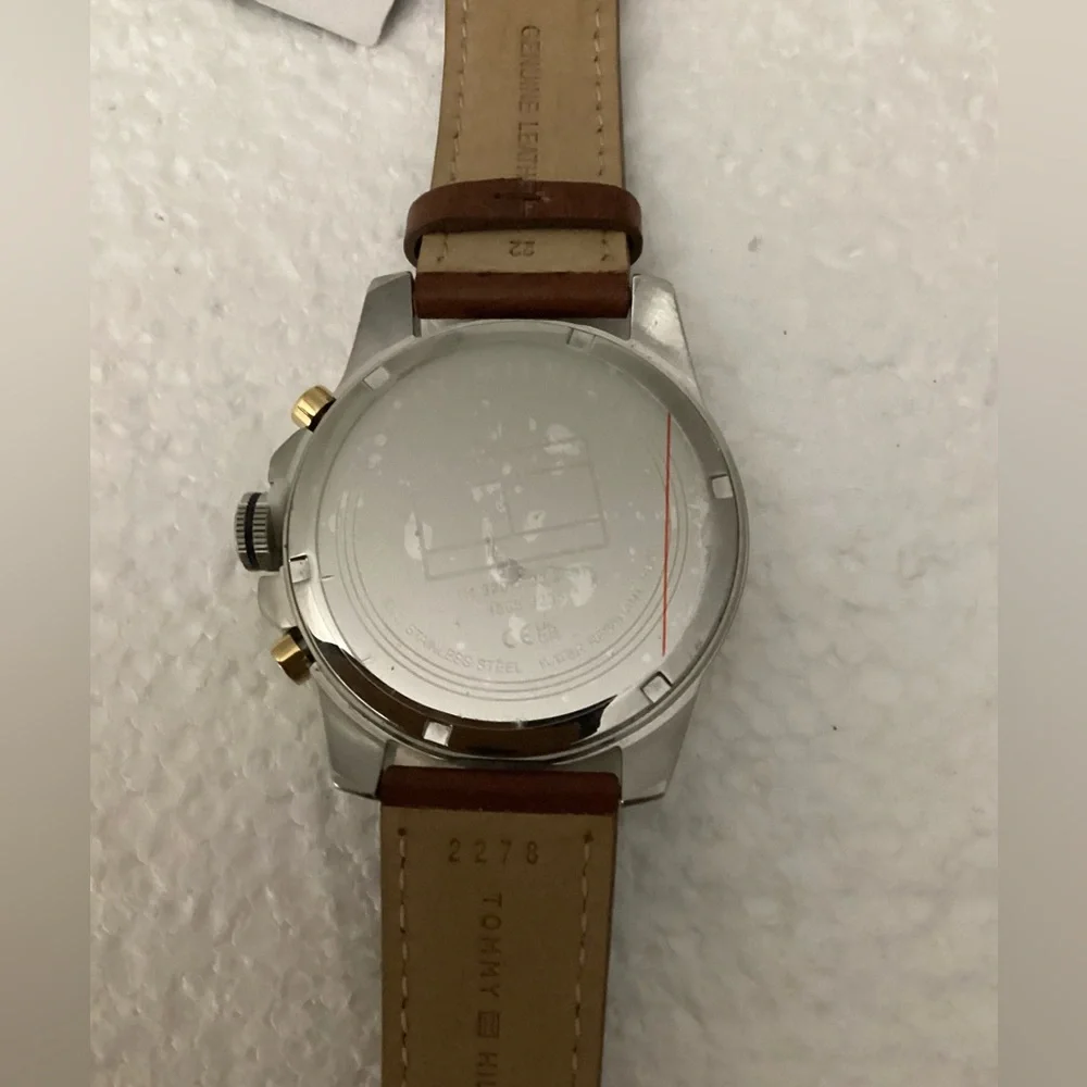 Tommy Hilfiger Men's Brown Quartz Stainless Steel and Leather Strap Casual Watch